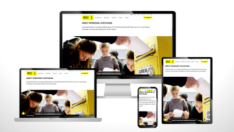 Amnesty Landing Page on different devices