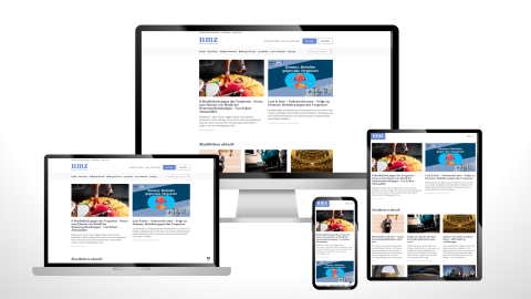 NMZ Startseite auf verschiedenen Mobilgeräten Landing Page on different devices