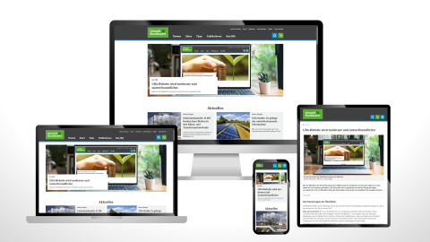 Darstellung der Webseite uba.de auf verschiedenen Displaygrößen