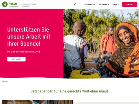 Oxfam.de Spendenseite